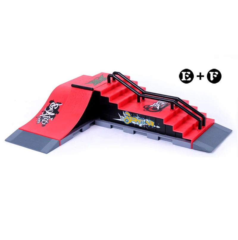 Envío libre modelo de seis en uno (3 unids) mini rampa dedo Skate Park/skatepark tecnología de dos pisos Skate Park incluye 3 tablero del dedo - 6