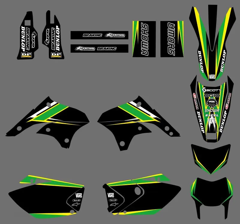 

new style POWER BLACK 0455 TEAM GRAPHICS & BACKGROUNDS DECALS STICKERS Kits For Kawasaki KLX450 2008 2009 2010 2011 2012 KLX 450