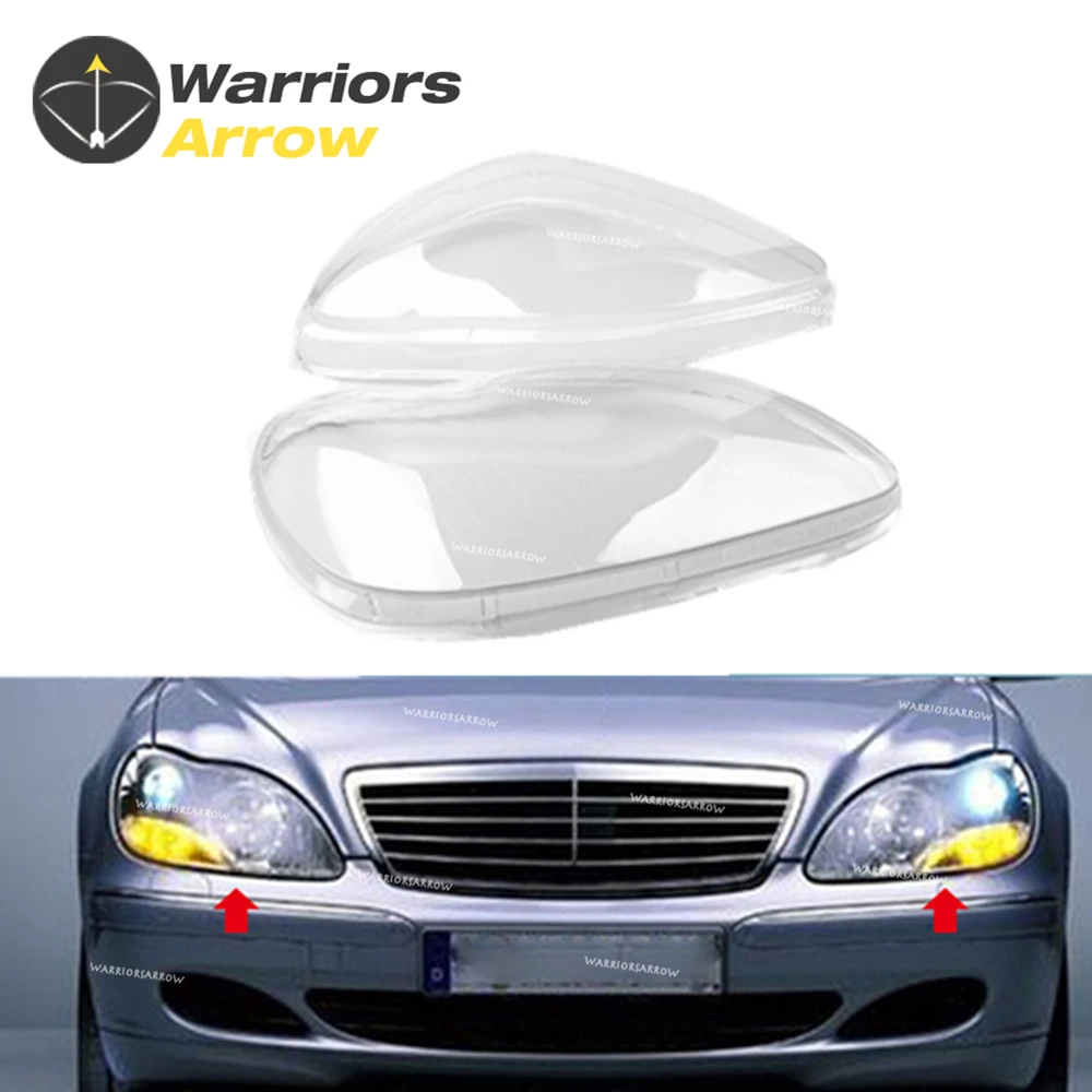 

Pair For Mercedes-Benz W220 1998-2005 S280 S320 S350 S430 S500 S600 Front Headlight Lamp Clear Lens Shell Cover Cap Left Right