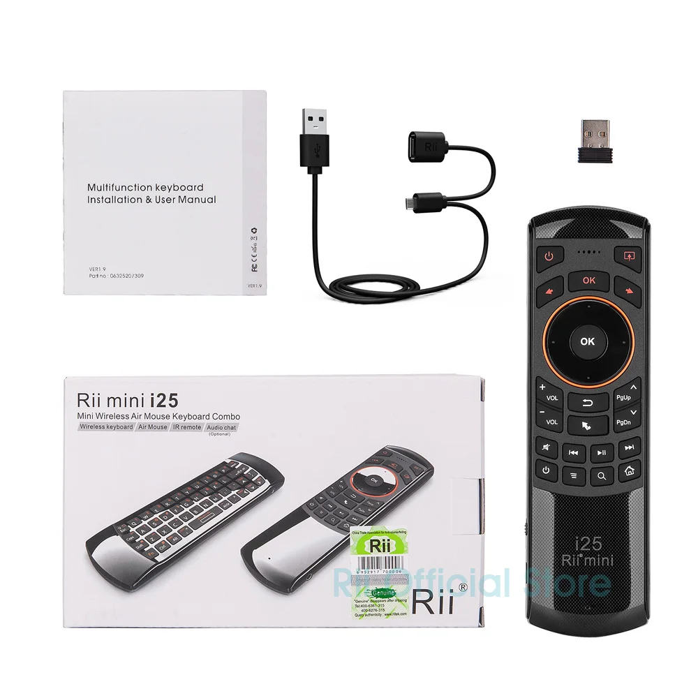 Rii mini i25 2,4 GHz арабский клавиатура Air mouse Пульт дистанционного управления ИК расширитель обучения для Smart tv Android tv Box HTPC