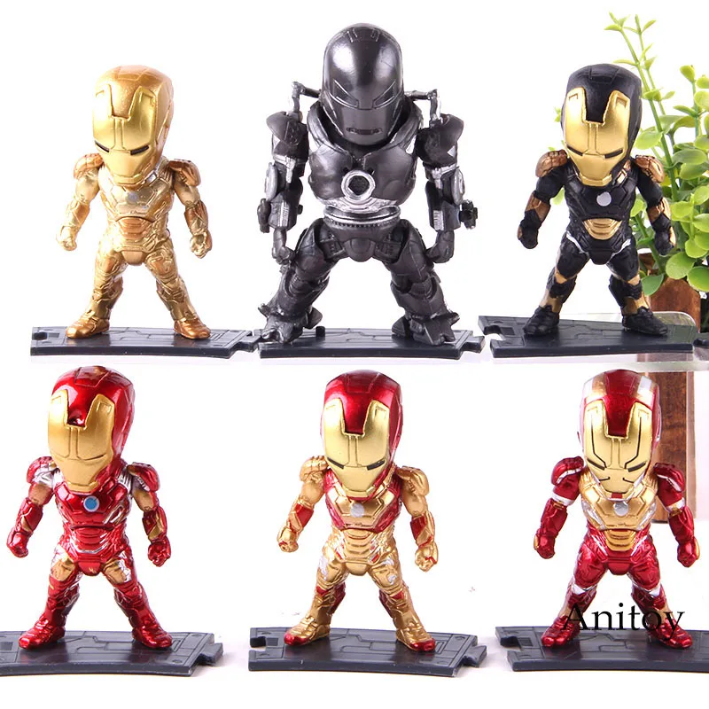 

Marvel Avengers Figure Iron Man Armor Marvel Iron Man Mark1 20 21 42 43 PVC IronManAction Figure Collectible Model Toy 6pcs/set
