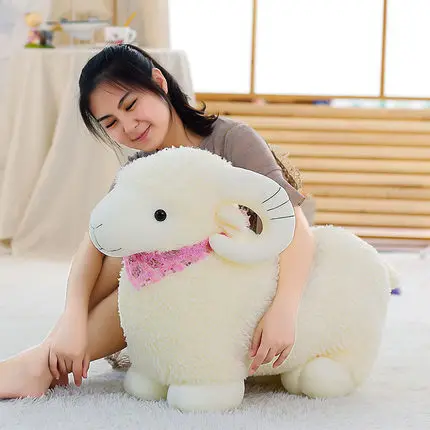 Cute Goat Plush Toy Giant Animal Sheep Doll Kawaii Alpaca Dolls Accompanying Toys Pillow for Girl Gift Decoration DY50665