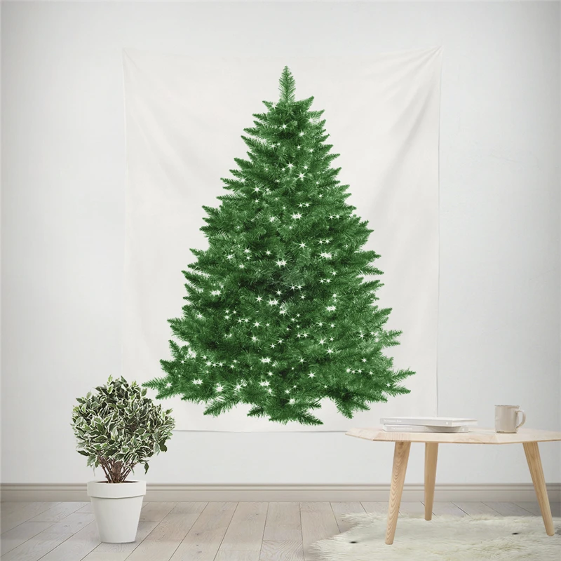 

2019 Christmas Tree Pattern Living Room Wall Tapestry 4 Sizes Polyester Hanging Tapestry Yoga Mat 1pcs Home Decor Tapestry