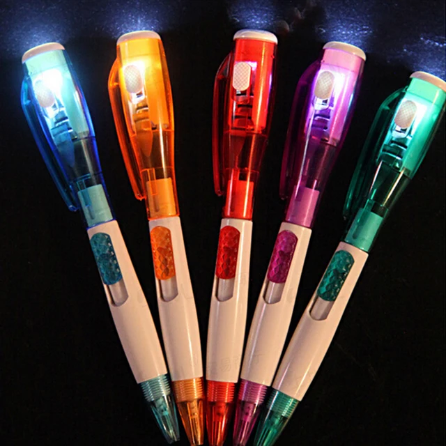 New listing LED lights Ballpoint pen 5 Style Mix 0.5mm Nib Creative
