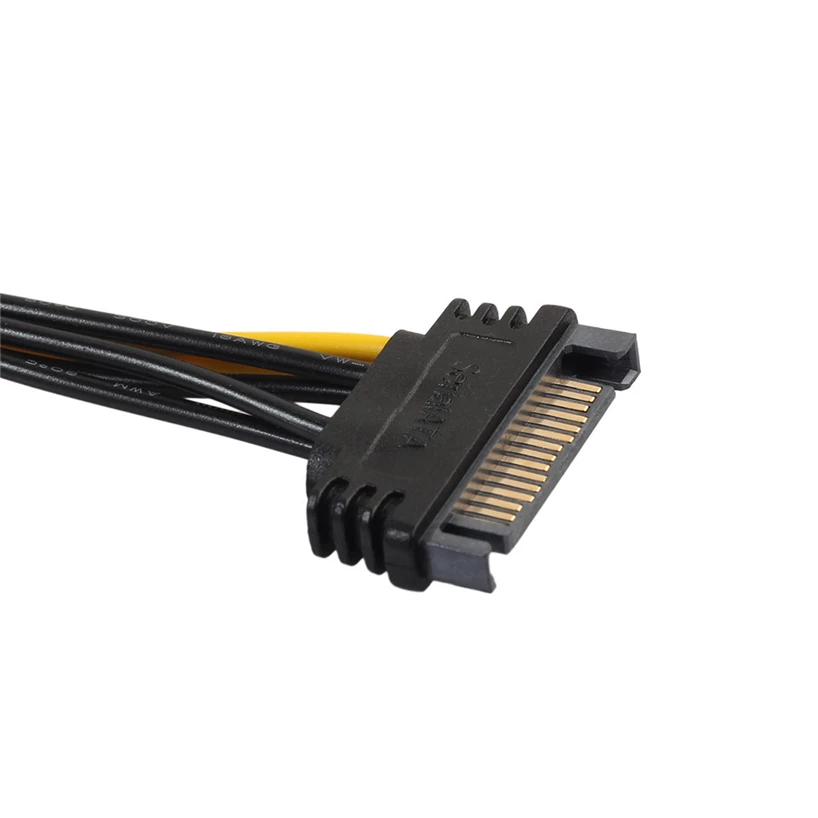 

15 Pins SATA Power Supply Computer Equipment Video Card To 6 Pins PCIe PCI-E PCI Express Adapter Cable JQ0327