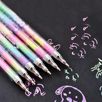 

Creative 1pc Highlighter Marker Point 6 Color Pen Ballpen For Drop Shipping