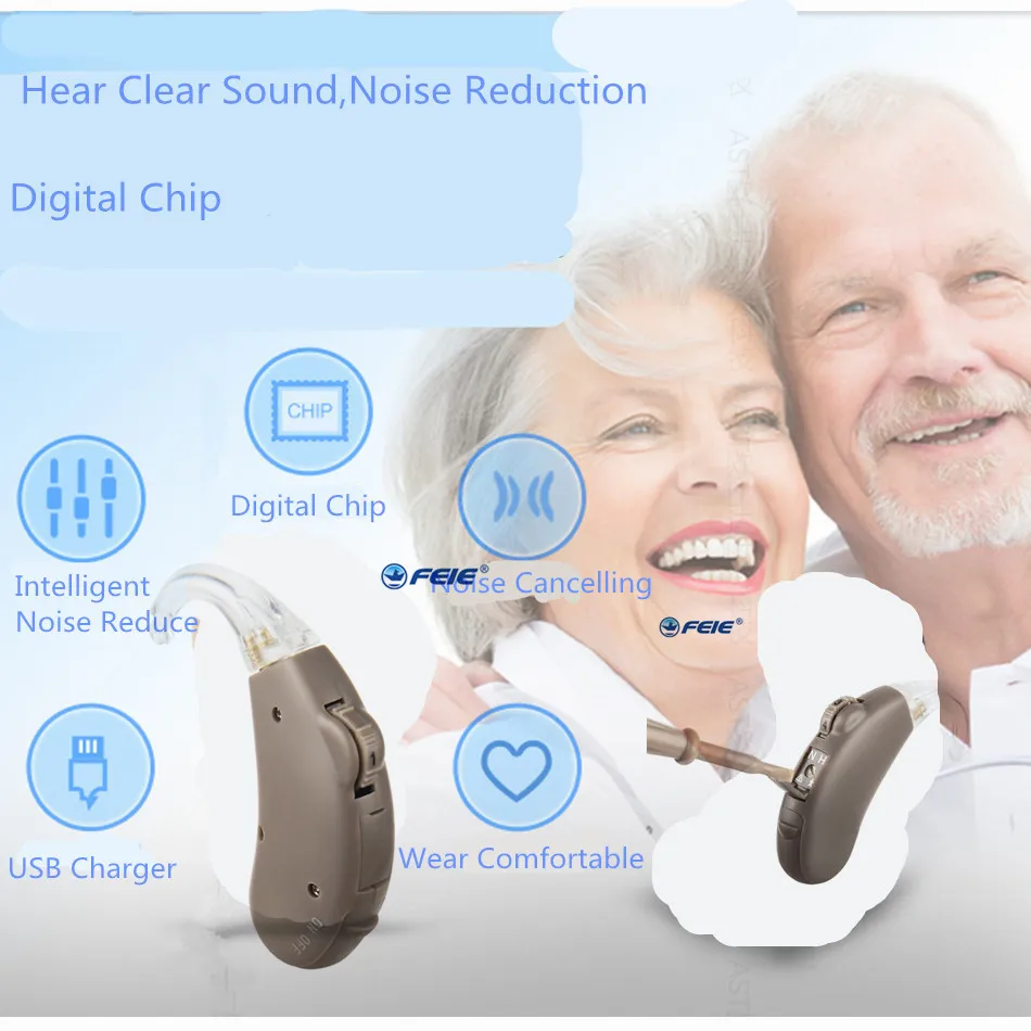 

Digital Rechargeable BTE Hearing Aid for The Elderly Hearing Loss Sound Amplifier Ear Care Tools 203 Adjustable Hearing Aids