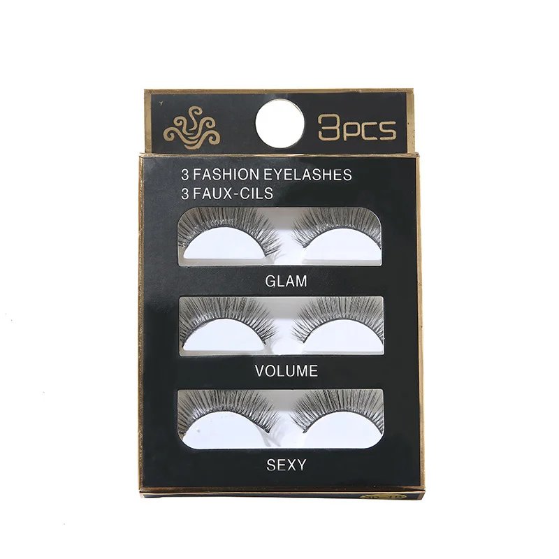 

Fashion 3 Pairs Eyelashes Natural Handmade Volume False Eyelashes Long Makeup Eyelash Extension Individual Lashes Makeup Tools