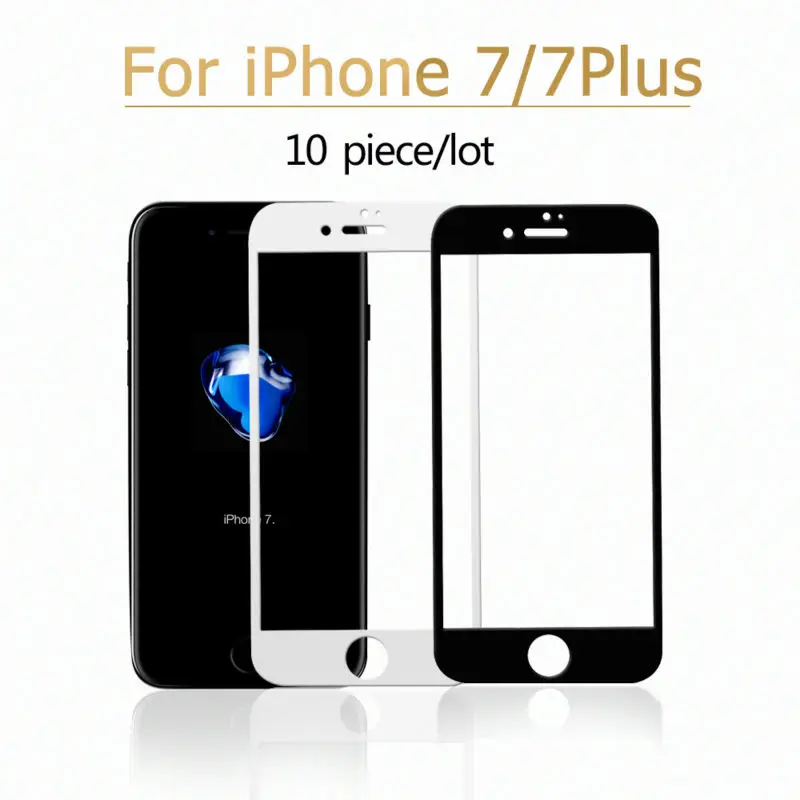 

Wholesale 10pcs/Lot For Iphone 7 7 Plus Tempered Glass Screen Protector Film Full Coverage For Iphone 6 6S Plus 9H 2.5D 0.3mm
