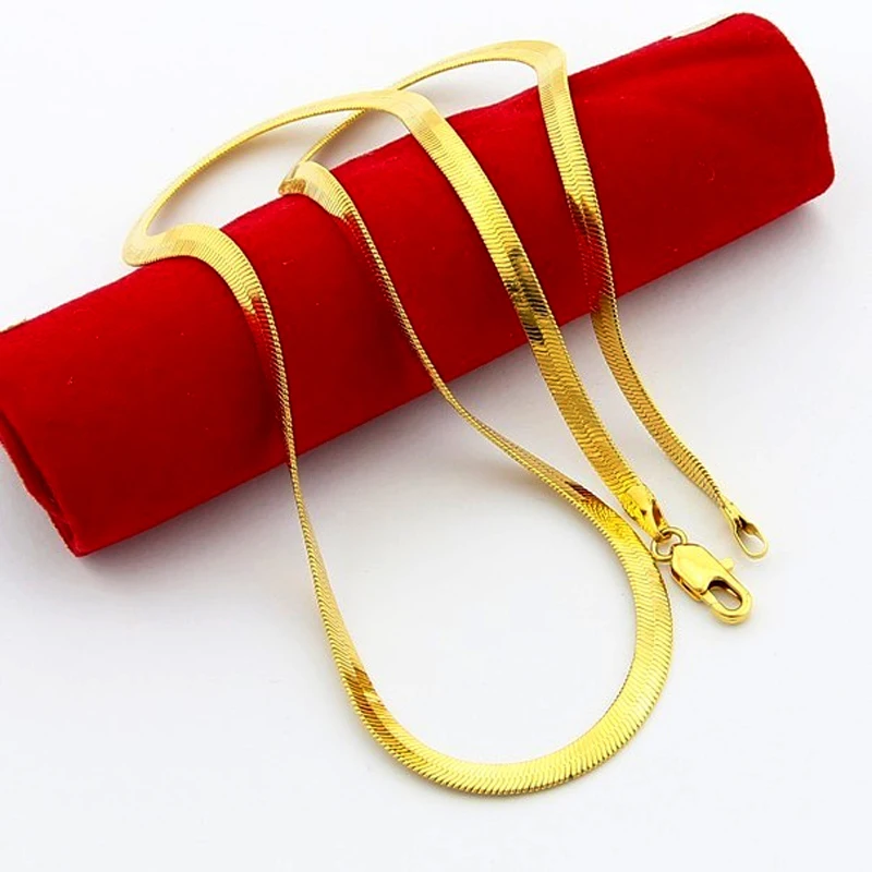 24k Gp Men S Jewelry 50cm Long Pure Gold Color Silver 4mm 24k Gp Men S Jewelry 50cm Long Pure