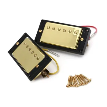 

Humbucker Double Coil Bridge Neck Pickups Gold Guitar Parts & Accessories
