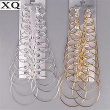 XQ модные новые ювелирные изделия 5 шт./компл. винтажных серебряных сережек набор комбинация серег панк для мужчин и женщин оптом