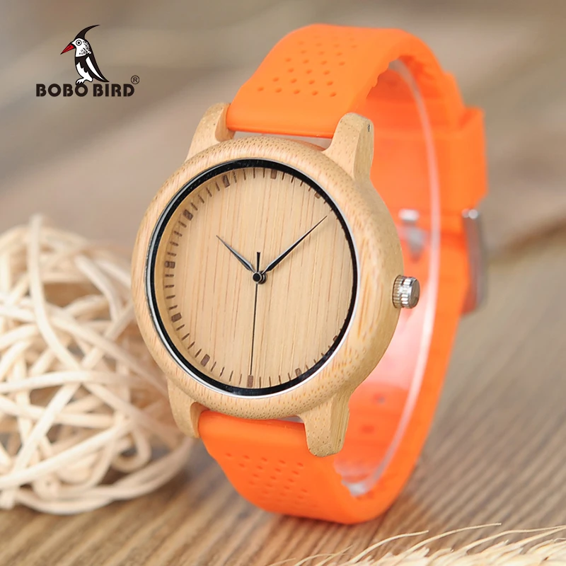 Бобо птица ручной работы бамбуковые часы для женщин кварцевые часы модные наручные часы с силиконовым ремешком reloj mujer V-08 Лидер продаж