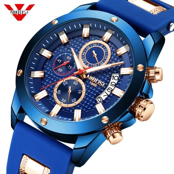 

NIBOSI Sport Men Watch Silicone Fashion Chronograph Quartz Watch Men's Watch Top Brand Luxury Waterproof Clock Relogio Masculino