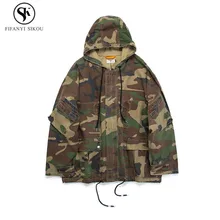 Харадзюку, камуфляжная цветная Женская куртка, осень, Casaco feminino, плюс размер, M-XL, уличный стиль, куртки с капюшоном, пальто для женщин, LGP745