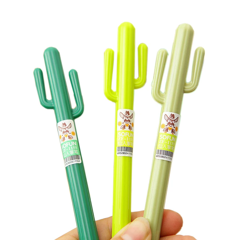 1 шт гелевая ручка зеленая трава Кактус ручки Caneta канцелярские принадлежности офисный материал Эсколар личность гелевая ручка