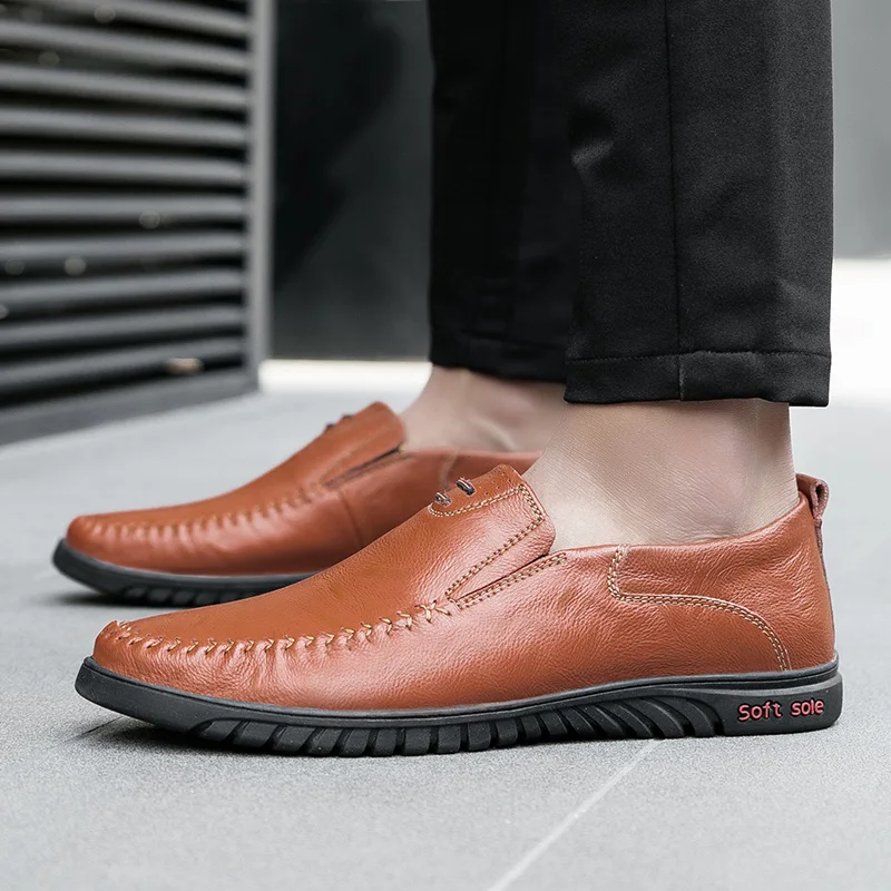 

Men's Casual Shoes Fashion High Quatily Leather Loafers Non-slip Leather Shoes Men Vulcanize Shoes for Men Zapatillas Hombre