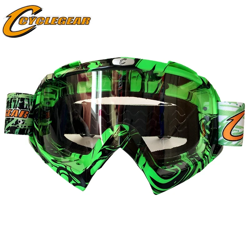 CYCLEGEAR CG08 мотокросса Байк очки, мотоциклетные очки MX Gafas Moto Off дорожные очки крест очки для езды на мотовездиходе - Цвет: Green Clear