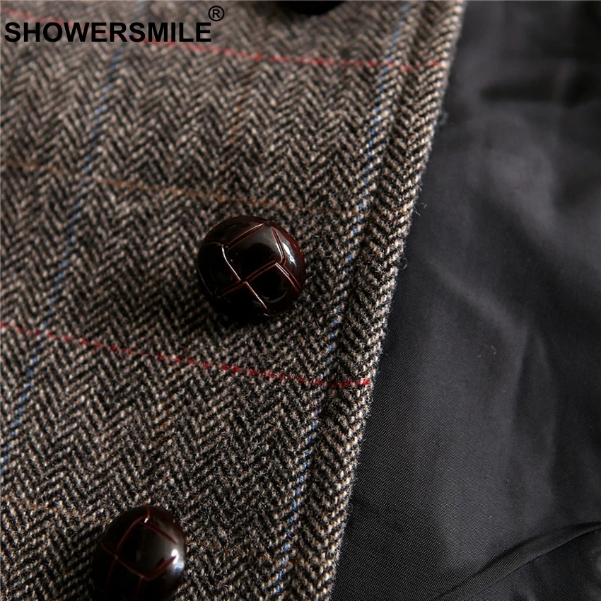 SHOWERSMILE Vintage Tweed Vest Plus Size Men Waistcoat With Pockets Woolen Sleeveless Jacket British Style Vest Men Gilet Brand SHOWERSMILE Vintage Tweed Vest Plus Size Men Waistcoat With Pockets Woolen Sleeveless Jacket British Style Vest Men Gilet Brand