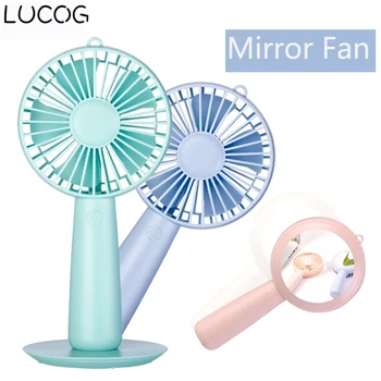 

LUCOG Mini Handheld Fan Portable Mirror Misting Personal Cooling Fan with Soft Wind and Ultra-quiet for Travel Home Office