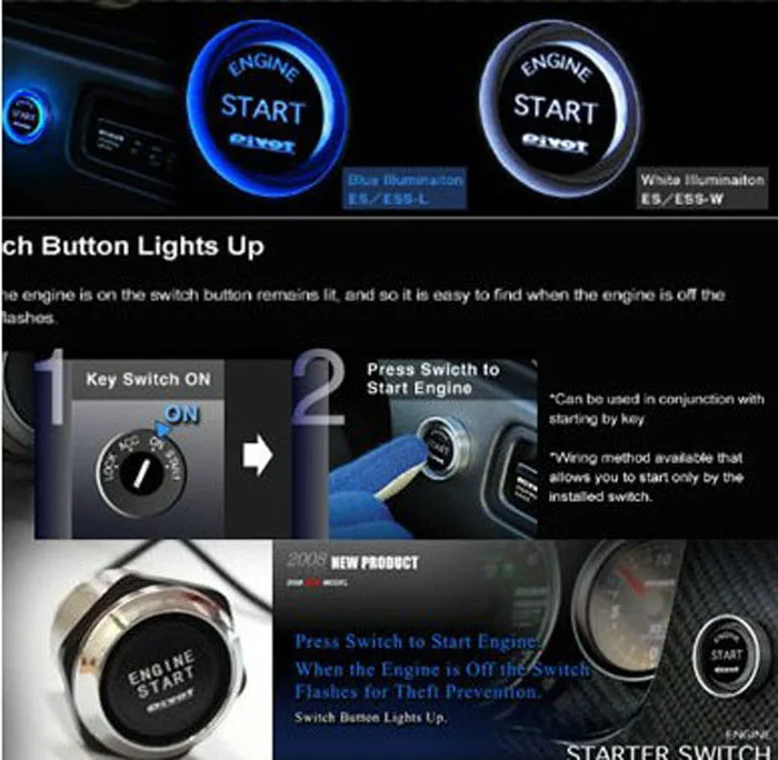 12 В Автомобильный Двигатель Пусковой кнопочный переключатель зажигания стартовый набор синий светодиодный Ap8 дропшиппинг надежная Мода
