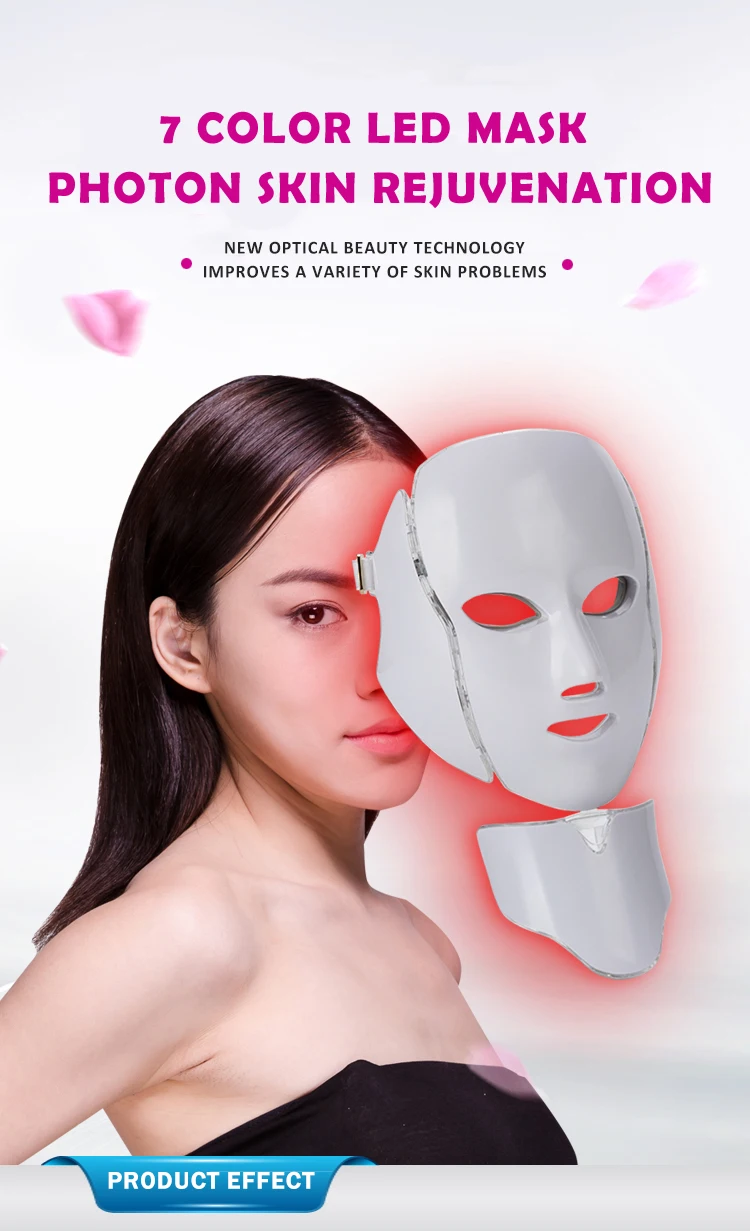 

7 Colors Photon Electric LED Facial Mask with Neck Skin Rejuvenation