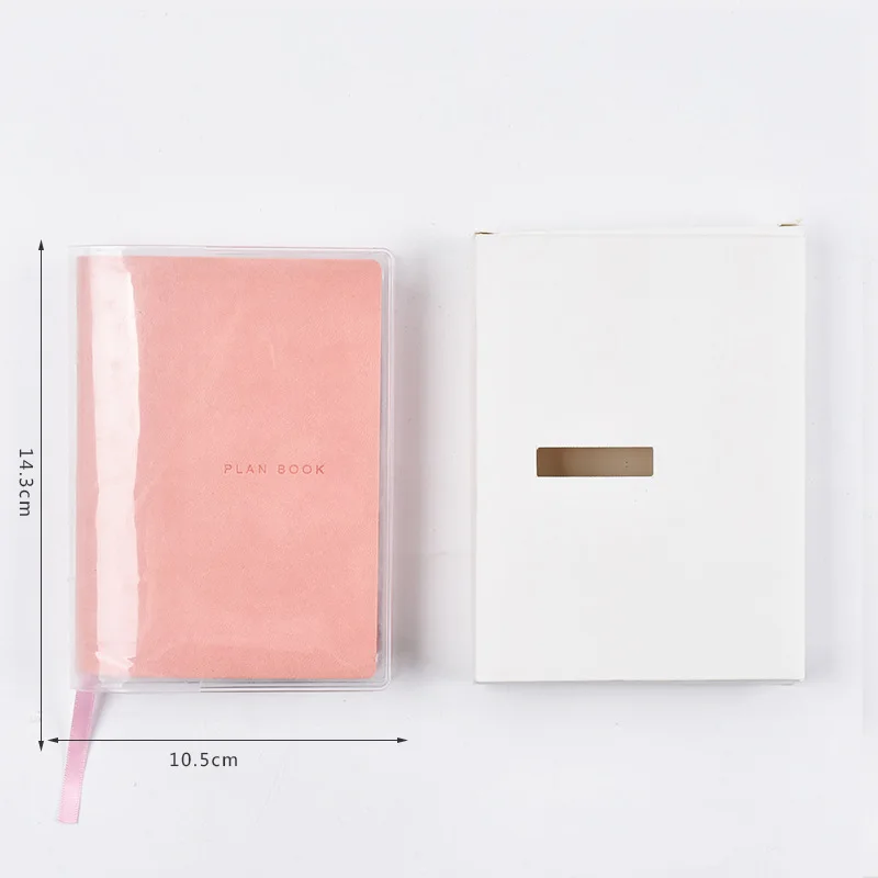 

Pure Light Color Mini Pocket Diary Book 10.5*14.3cm Lined+Grid Paper 110 Sheets School Office Supplies Notebook Gift