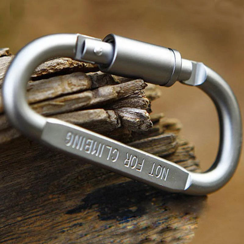 

Superhard alloy carabiner D type hanging aluminum alloy D type hanging buckle with lock hanging buckle