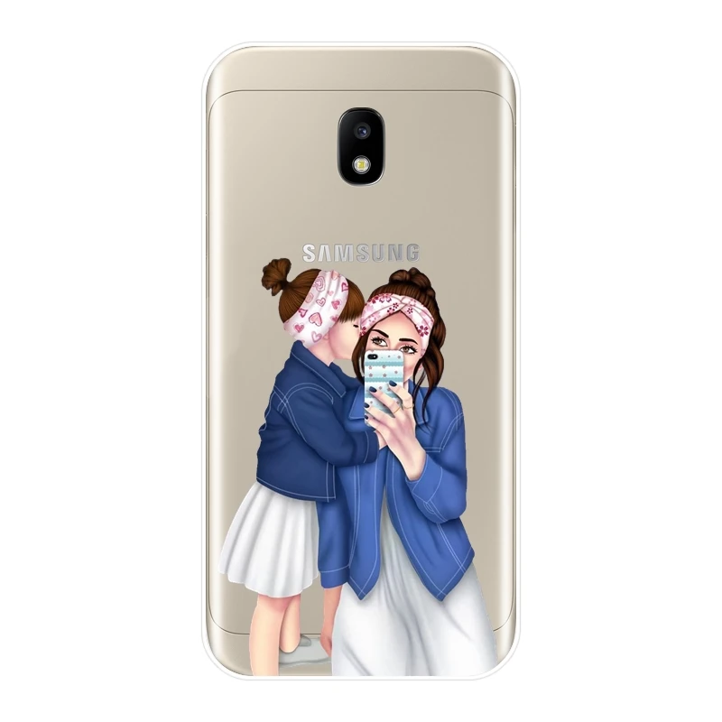 Силиконовый чехол для телефона Samsung Galaxy J3 J5 J7 2015 2016 2017 мамы и дочки J2 Prime J4 J6 J8 Plus