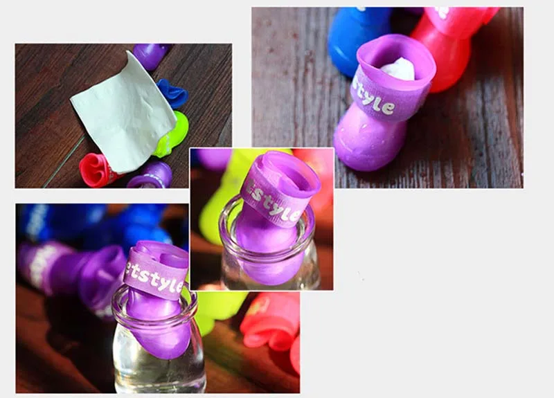 SYDZSW Outdoor Dog Supplies Puppy Pet Boots Waterproof Chihuahua Dog Shoes Rubber Candy Colors Rain Boots Protective Anti Slip 5