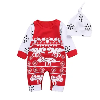 

Infant Newborn Baby Girls Bodysuit +Full Pants +Hat Outwear Suits Baby Christmas Outfits Clothes Set Gifts