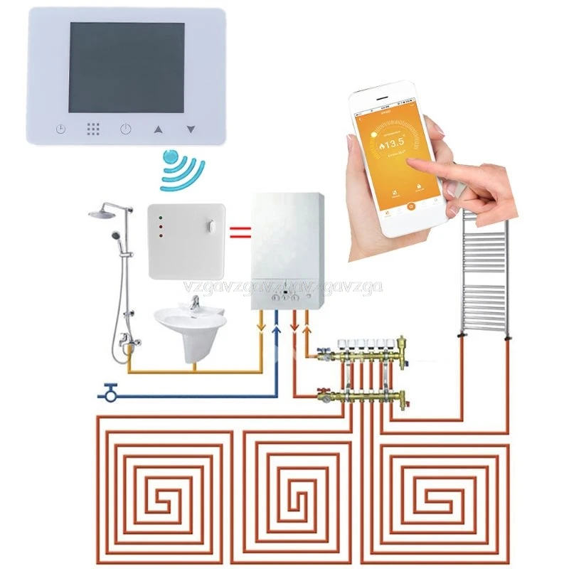 Беспроводной комнатный термостат с Wi-Fi и RF настенный газовый котел с дистанционным управлением и контролем температуры