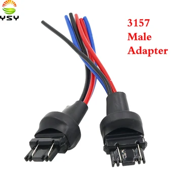 

YSY 30Pcs Car 3157/3057/3155/3357/4057 W2.5X16Q Lamp Bulb Male Jack Plug Connector With Wire led auto Male Socket Adapter