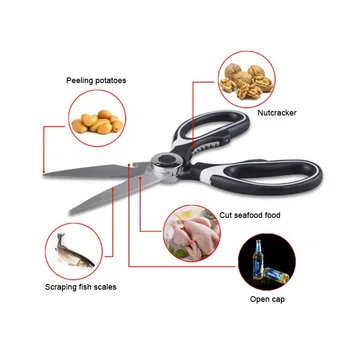 

Multifunctional Kitchen Shears Scissors Ultra Sharp Stainless Steel for Chicken Poultry Fish BBQ &T8