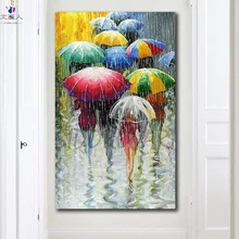 Картины Сделай Сам яркие рисунки по номерам на холсте Кандинский абстрактные пешеходы в дождь произведение искусства ручной работы для hoom декора