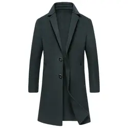 Мужские двухслойные шерстяные пальто зимние мужские классические пальто деловые повседневные 2018 мужские модные шерстяные и смесовые