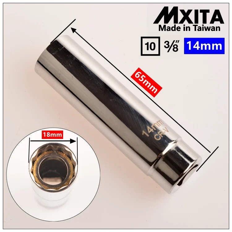 Магнитный инструмент для снятия свечи зажигания 3/8 16 мм 14 мм магнитный инструмент для снятия свечи зажигания - Цвет: 14mm