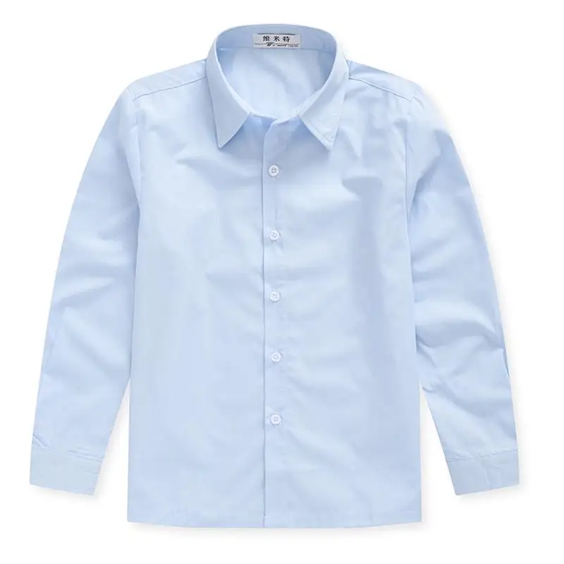 Рубашки для мальчиков-подростков школьная форма, рубашка для мальчиков с отложным воротником белые блузки детская одежда для подростков 6, 8, 10, 12, 14 лет - Цвет: 5