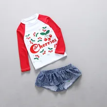 От 2 до 9 лет для маленьких девочек Купальник производства УФ купальный костюм для детей, размеры от 2 до Двойка для маленьких девочек с длинным рукавом для защиты от солнца Купальник гидрокостюм