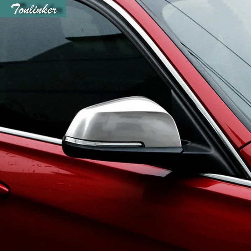 

Tonlinker 2 PCS Car Style New DIY ABS Matt The Door Reverse Outside Mirrors Cover Case Stickers for Bmw 5 Series 5GT 7 Series