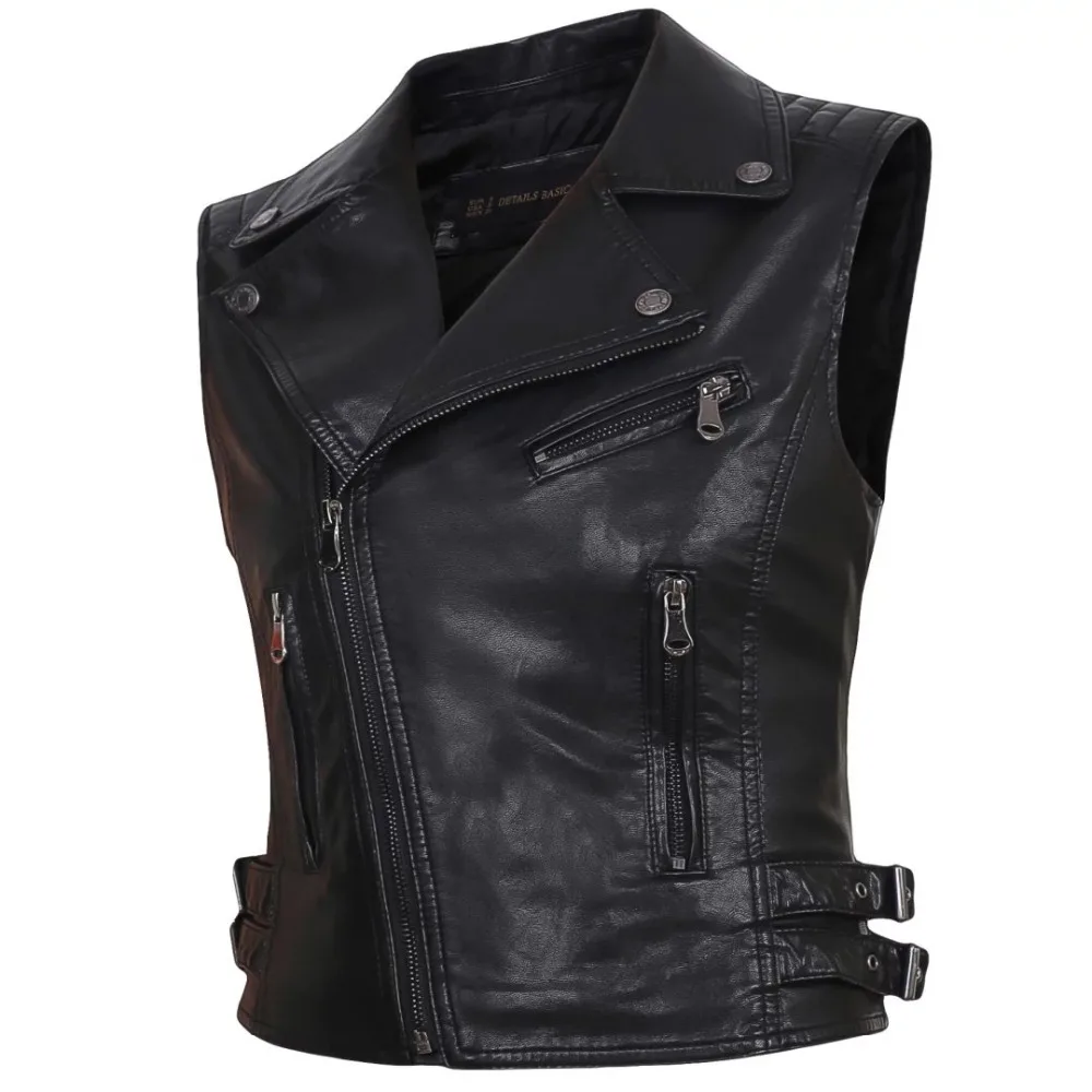 Women faux Leather Vests Ladies Novelty Motorcycle Zippers embossed PU Vest Slim tactical Rivet WaistCoat female European drop Women faux Leather Vests Ladies Novelty Motorcycle Zippers embossed PU Vest Slim tactical Rivet WaistCoat female European drop