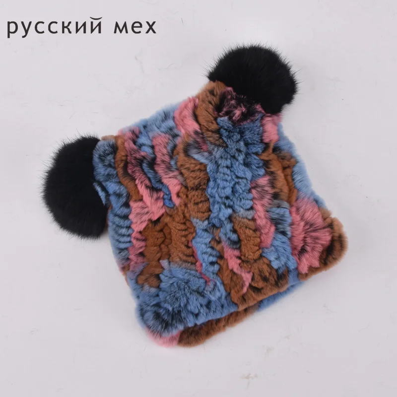 Шапки из натурального меха для девочек и мальчиков шапки кролика Рекс детские