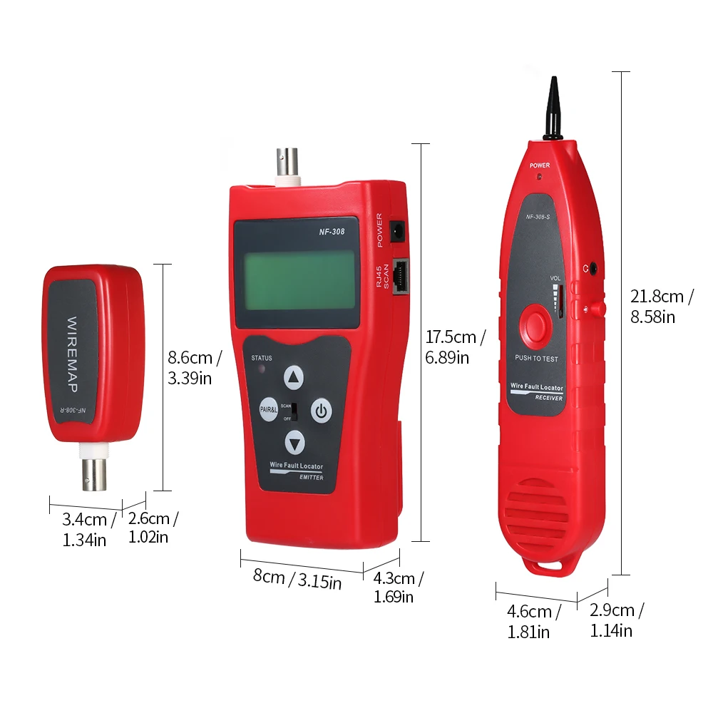 NF-308 RJ11 RJ45 сетевой кабель мониторинга тестер ЖК провод дефектоскоп LAN Сетевой коаксиальный BNC USB