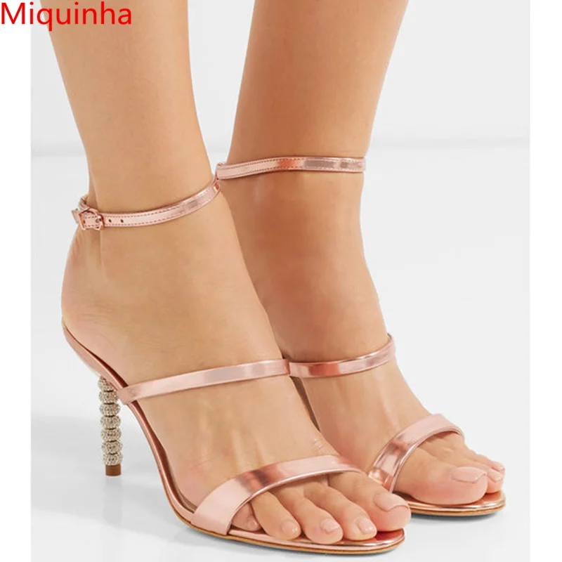 

Miquinha Sexy High Thin Heel Women Pumps Open Toe Staps Women Wedding Party Runway Shoes Ankle Buckle Gladiator Sandals Shoe