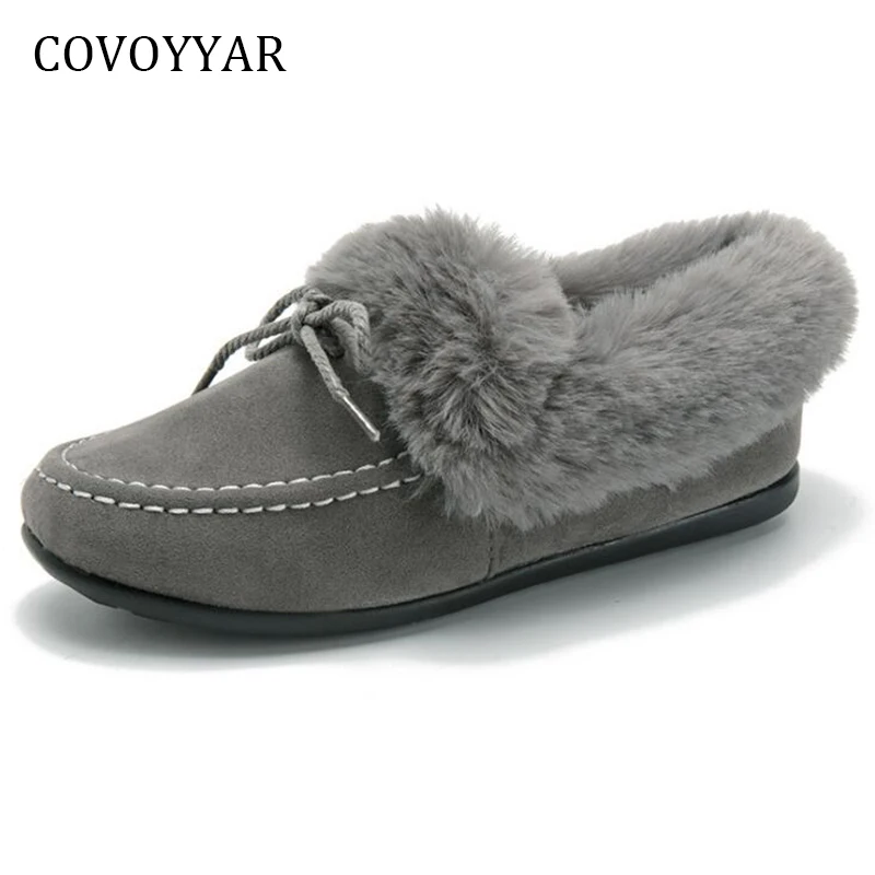 COVOYYAR/2019 г. женские балетки на меху плоской подошве теплые удобные зимние