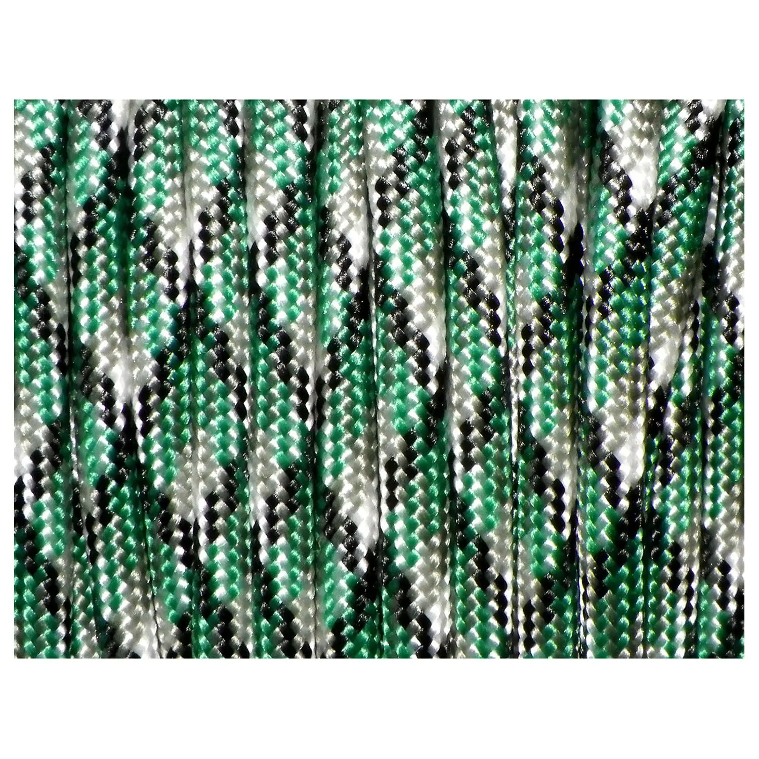550 Paracord 7 الداخلية السواحل مل المواصفات النوع الثالث Bushcraft بقاء الحبل حبل ، 100 FT الأسود + الأخضر + الأبيض (#65)