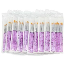 10 компл. 7 шт. профессиональные кисточки для дизайна ногтей УФ-гель, акриловый дизайн кисти для маникюра арт наборы для ногтей