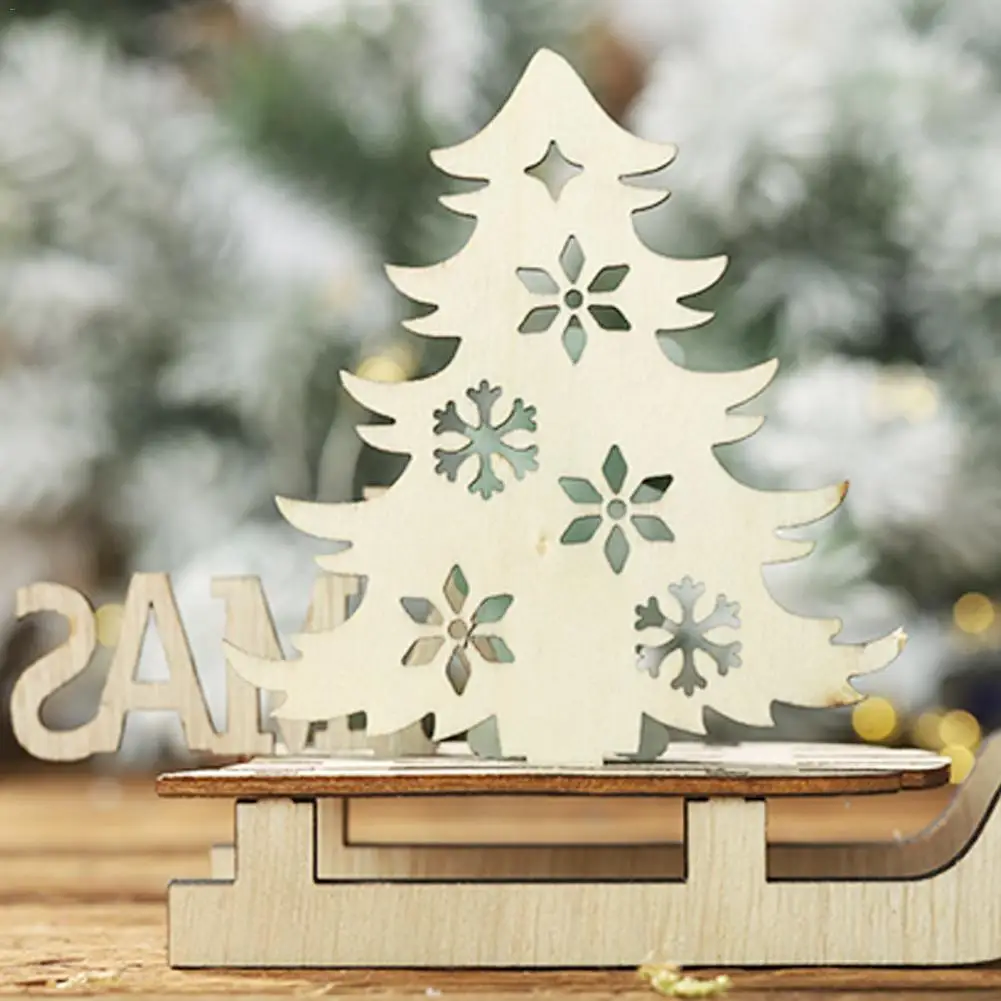 Деревянные сани DIY креативные Рождественские Подвески из серии, украшения из дерева, рождественские украшения, вечерние украшения для дома