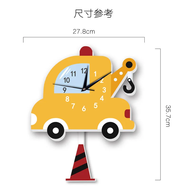 Новинка, настенные часы с мультяшным автомобилем для детей, детская комната, спальня, маятник, бесшумный механизм, настенные часы, 3D, сделай сам, часы для мальчиков, подарок
