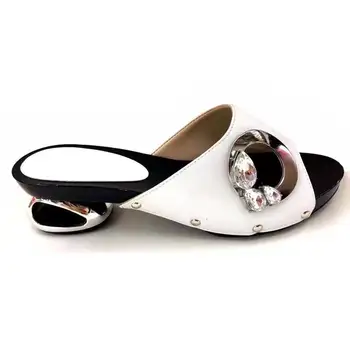 

New fashion white women pumps with big crystal decoration african metal heel shoes for dress V911-1,heel 6.5CM